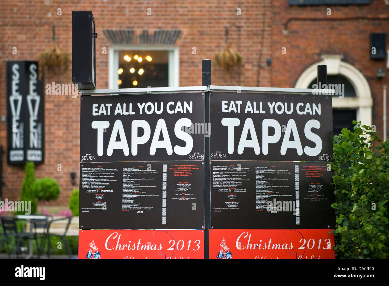 EAT ALL YOU CAN TAPAS near uni in Leeds West Yorkshire England UK Stock