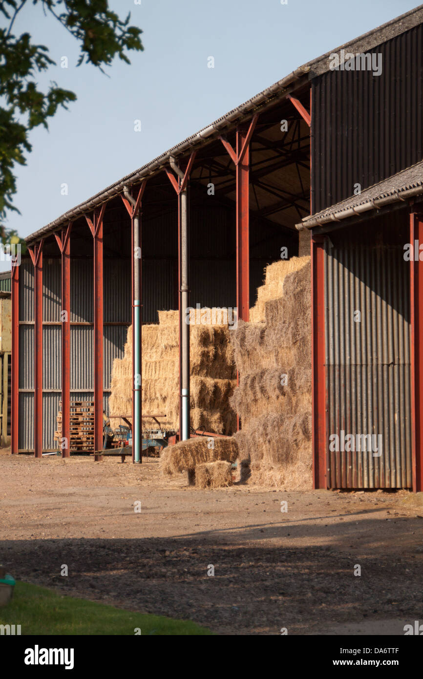 Barn with hay/straw in Stock Photo