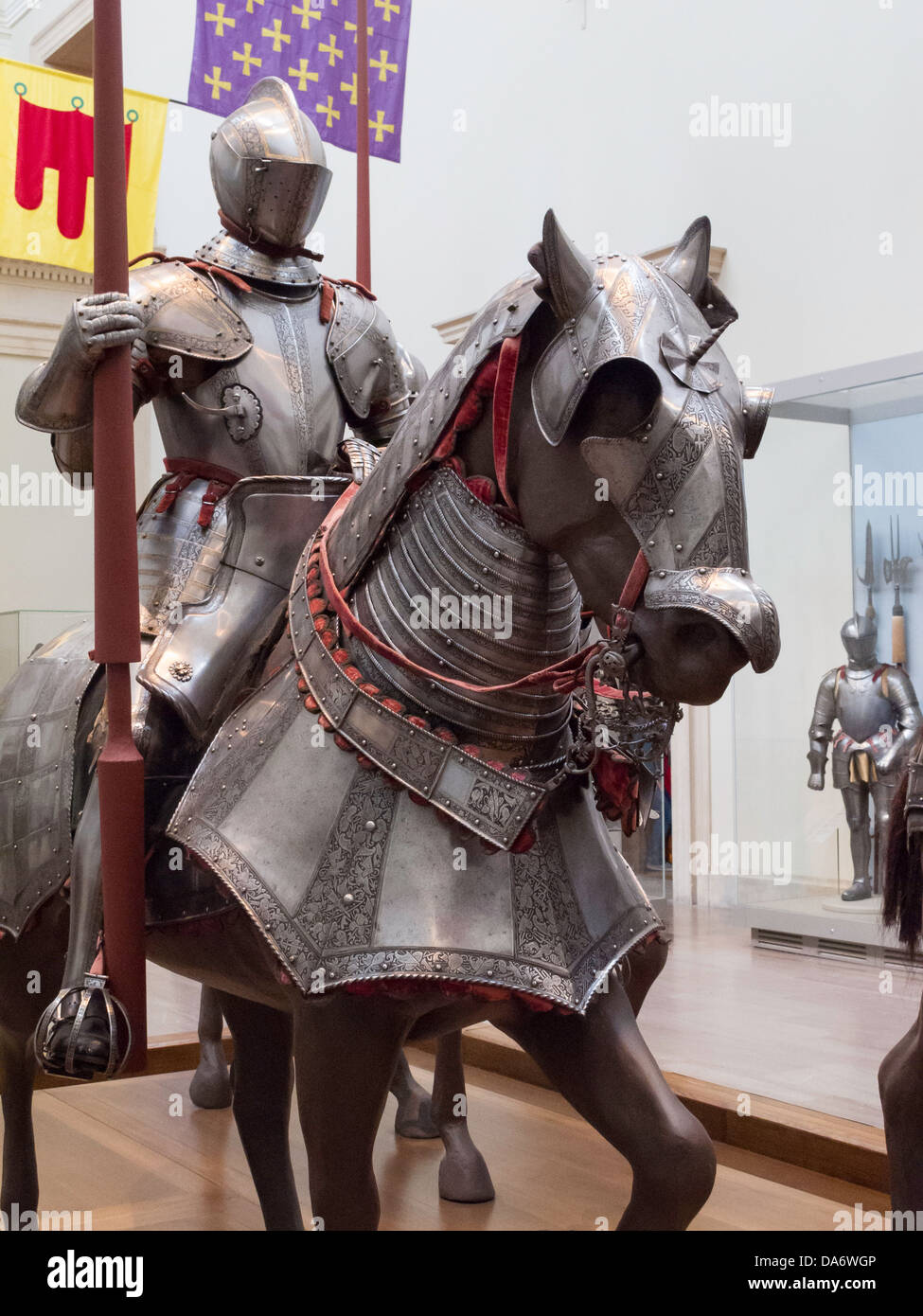 The Metropolitan Museum of Art, Equestrian Court, Arms and Armor, New York City, United States (U.S.A.) Stock Photo