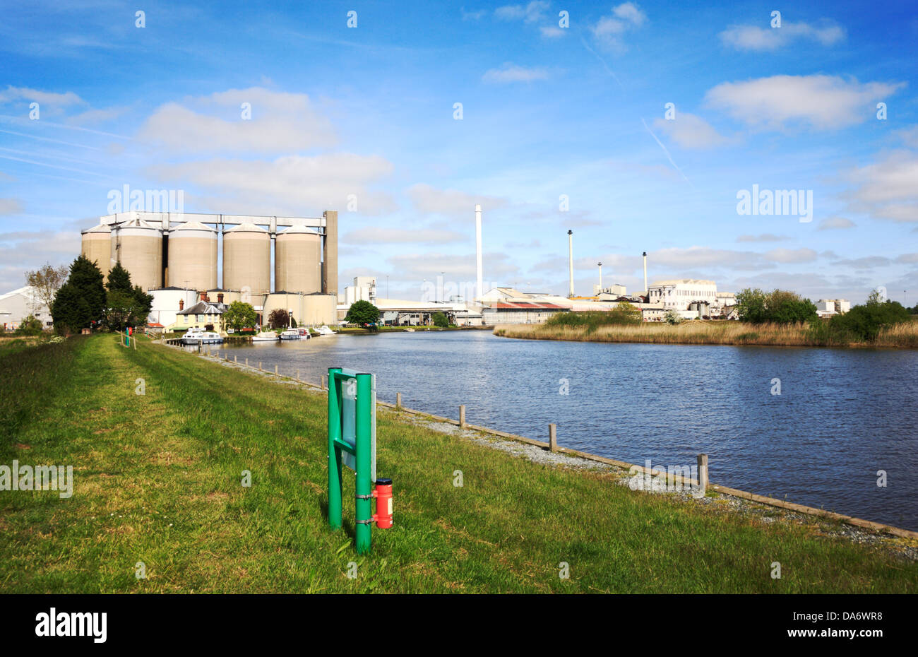 A view of the River Yare at with the sugar beet factory in the
