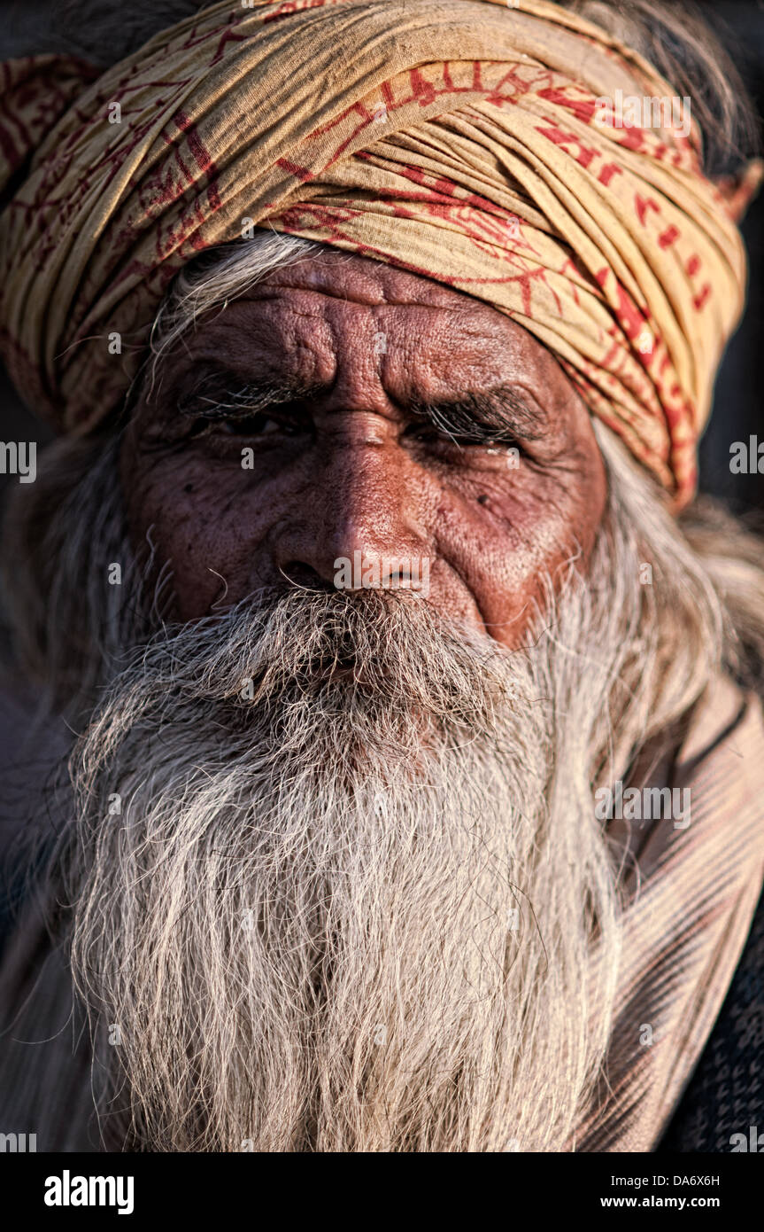 Portrait of Sadhu. Bhuj, Kutch, Gujarat, India Stock Photo