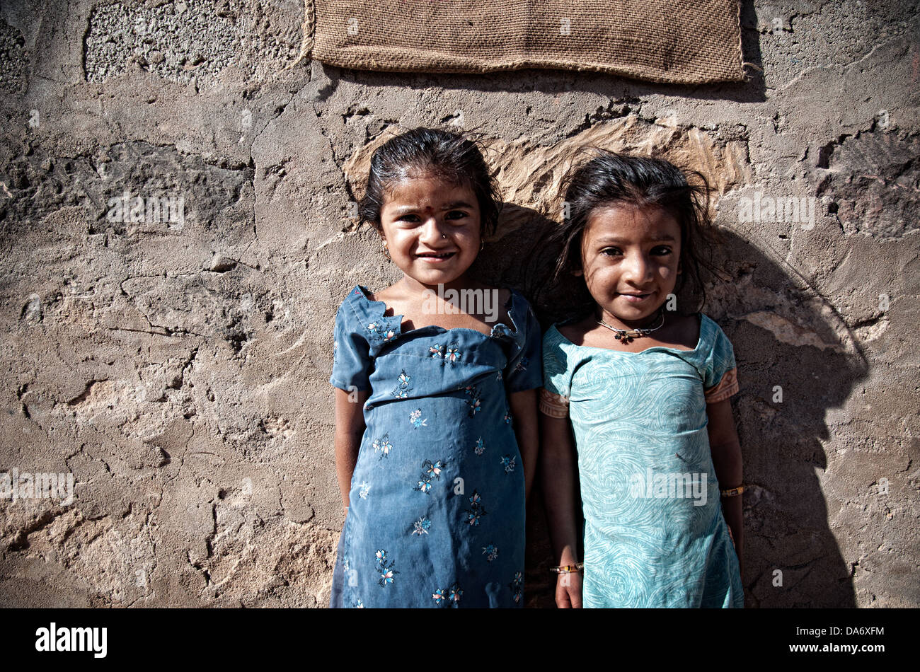 Portrait of rabari children in Bhuj area. Kutch, Gujarat, India Stock Photo