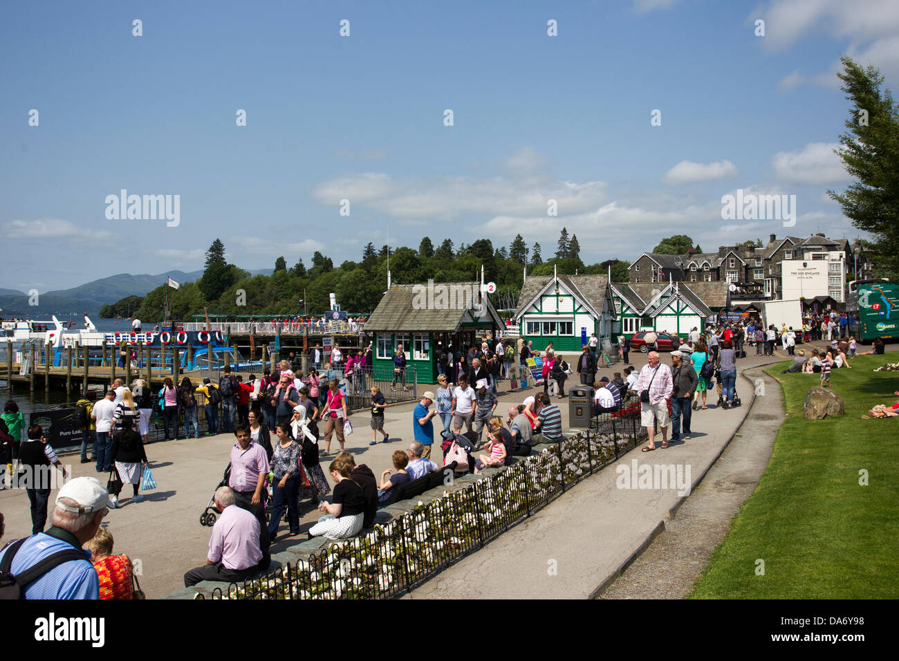 Bowness, UK. 5th July 2013 UK Weather Bowness on Lake Windermere