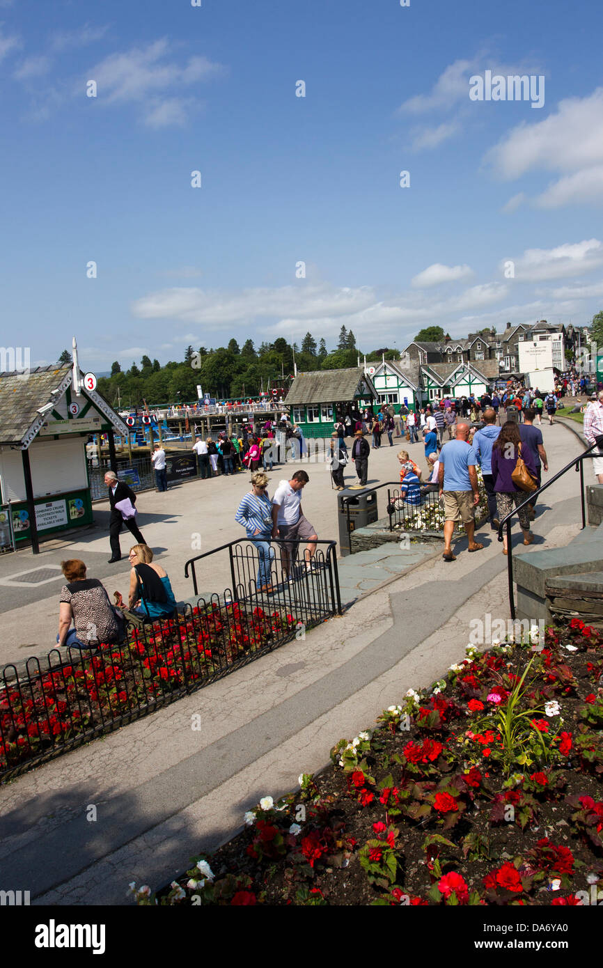 Bowness, UK. 5th July 2013 UK Weather Bowness on Lake Windermere