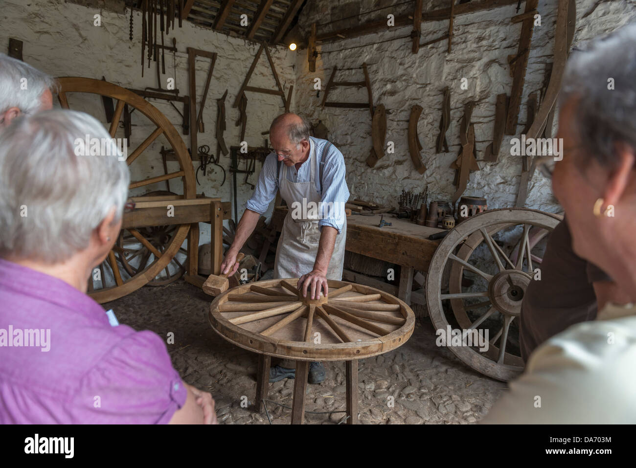 Wheelwright's demonstration at Acton Scott Historic Working Farm