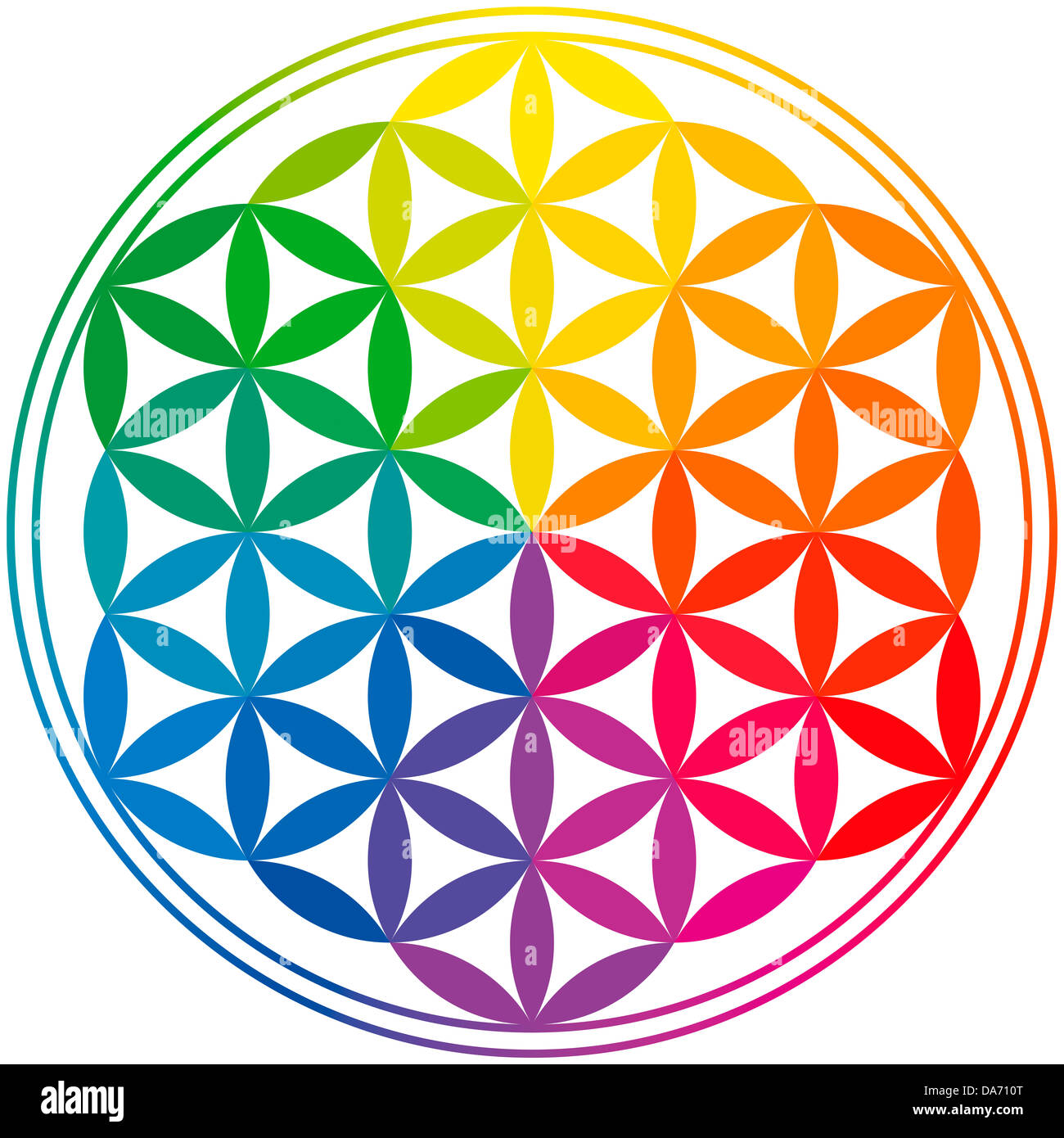 Flower Of Life Rainbow Colors Stock Photo Alamy