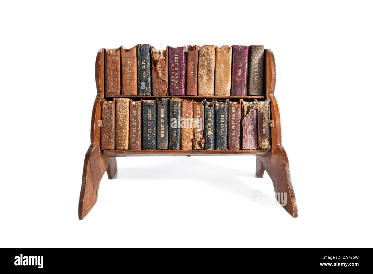Row of Antique Books on the Shelf Stock Photo - Alamy