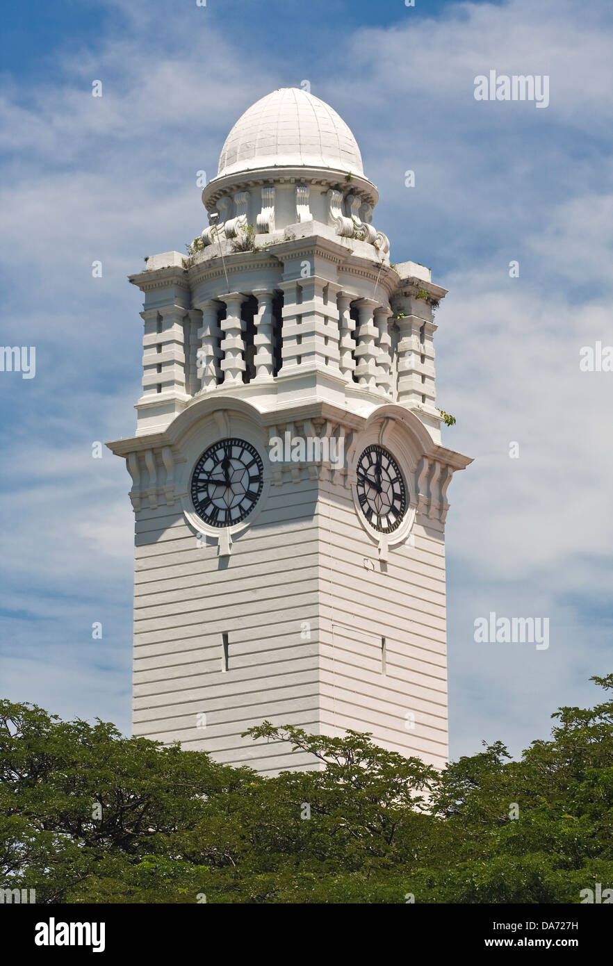 Asia,Singapore,Singapore City,civic district ,Victoria Theatre and Concert Hall, clock tower