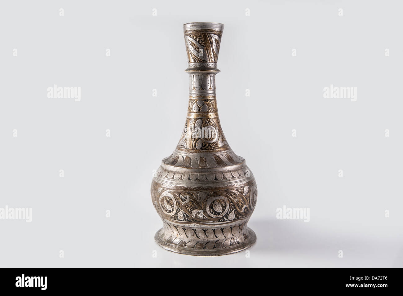 Traditional old carved middle eastern brass vase Stock Photo Alamy