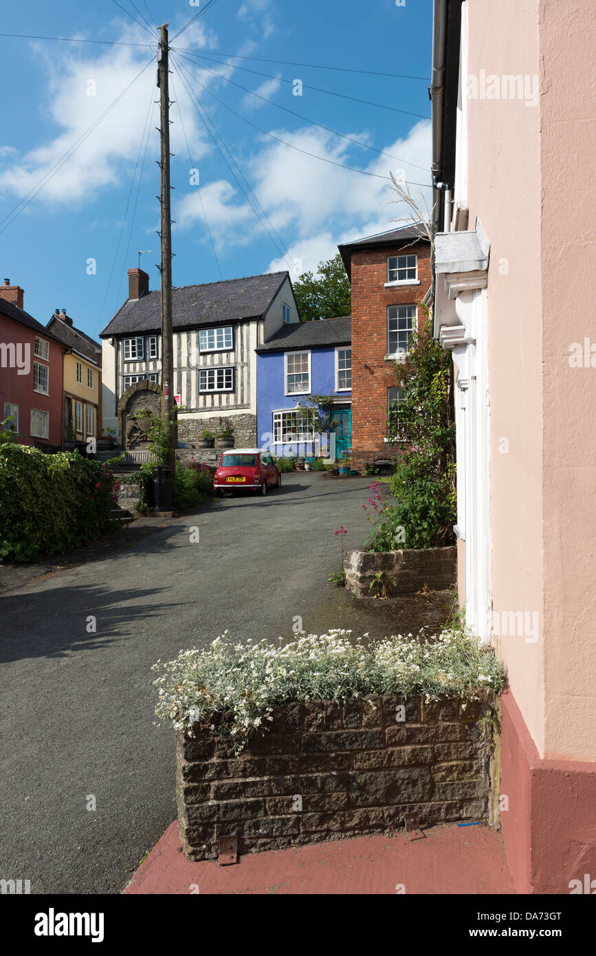 Pretty town houses in Castle, Shropshire Stock Photo Alamy