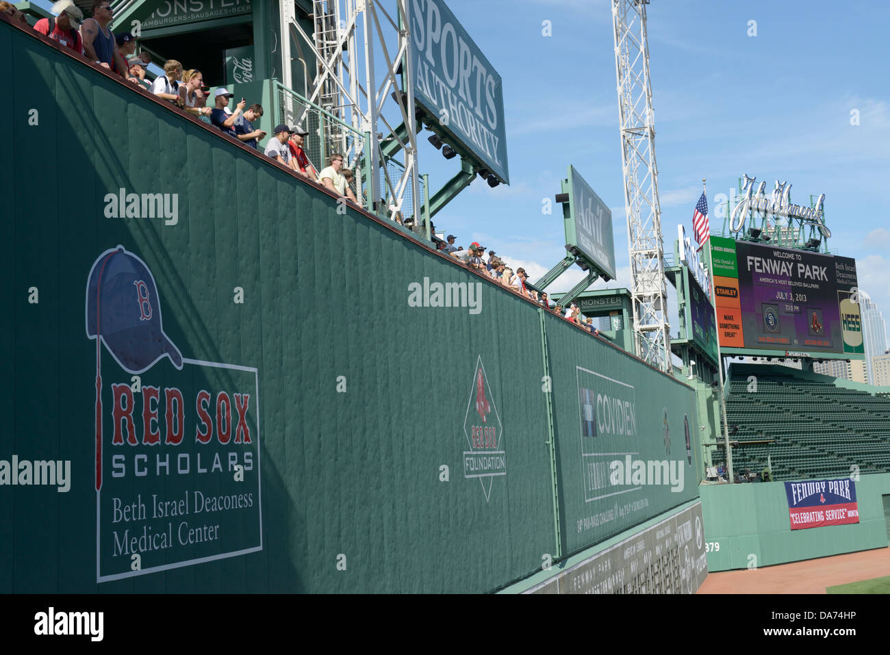 Green Monster leftfield wall Historic Fenway Park Boston Red Sox Boston Ma.  USA May 20 2010 Red Sox versus Minnesota Twins Stock Photo - Alamy