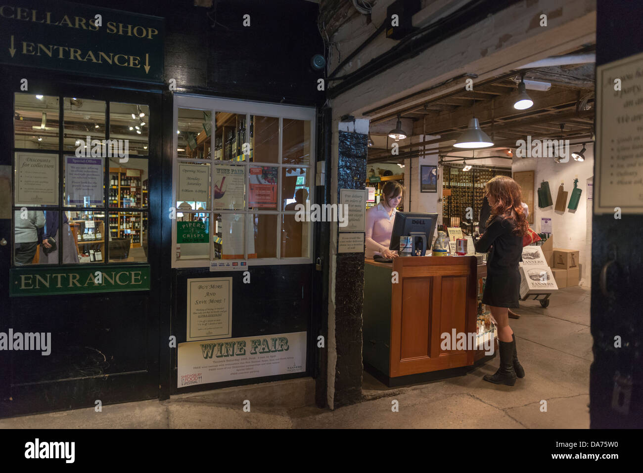 Tanners Wines Cellars Shop, Shrewsbury, Shropshire Stock Photo Alamy