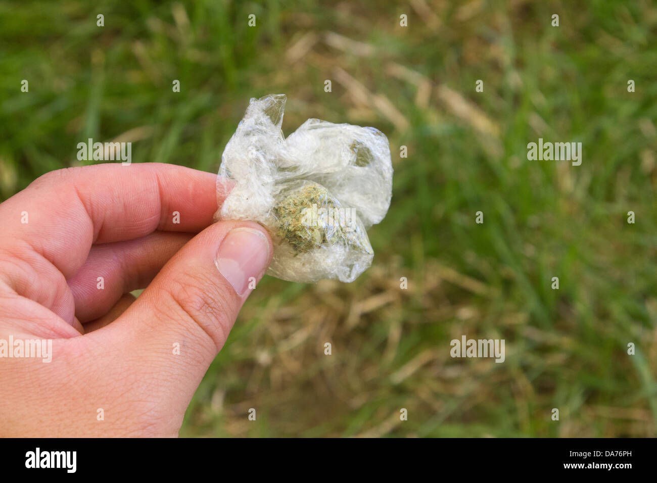 10 grams (£20) of Skunk a potent variety of herbal Cannabis, also known as Marijuana. Glastonbury Festival 2013. England, UK. Stock Photo