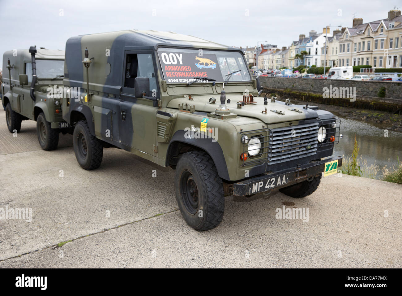 british army territorial army reserves armoured reconnaissance snatch landrovers county down northern ireland uk Stock Photo