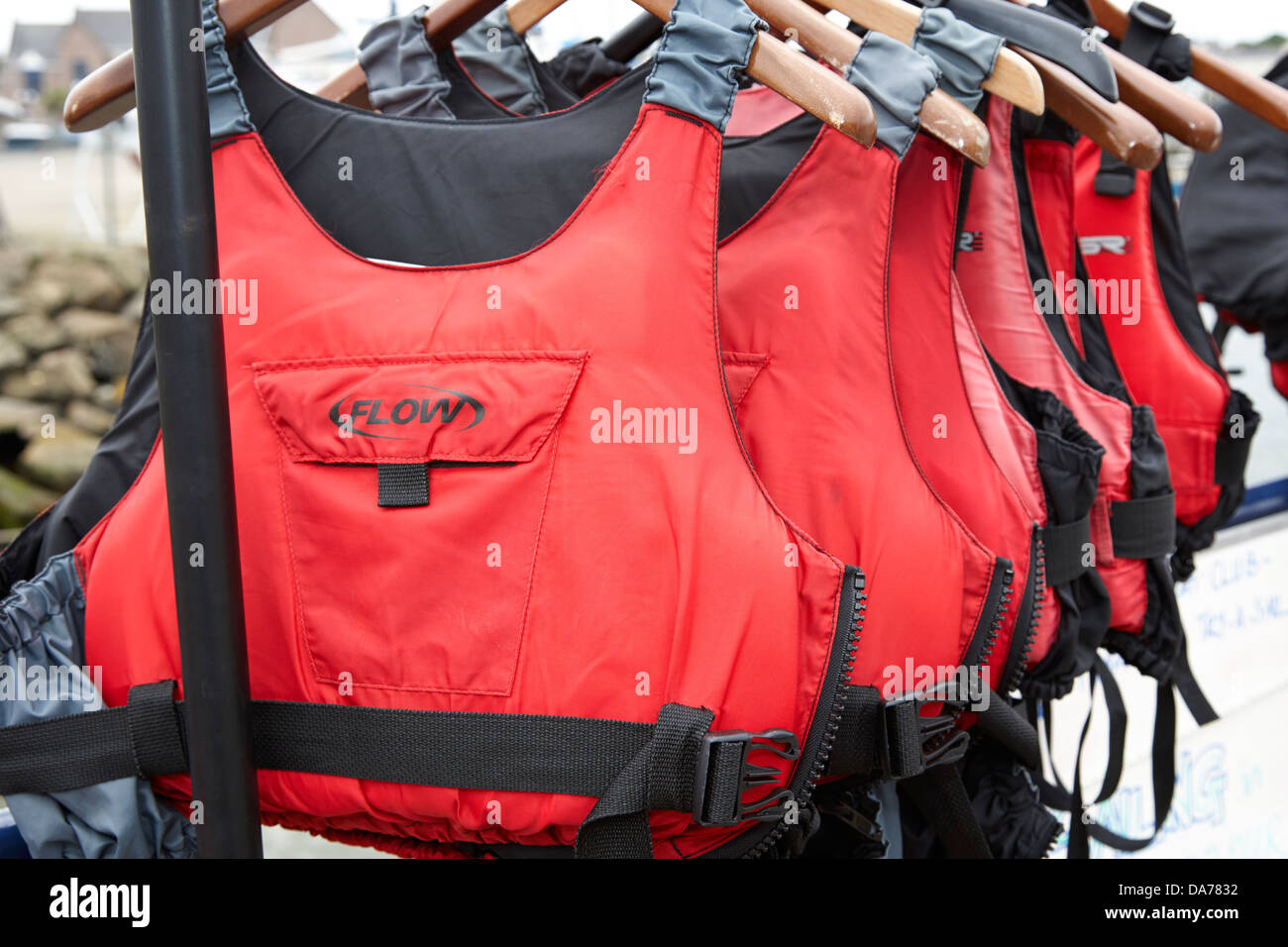 buoyancy aids on hangers for sailing lesson county down northern