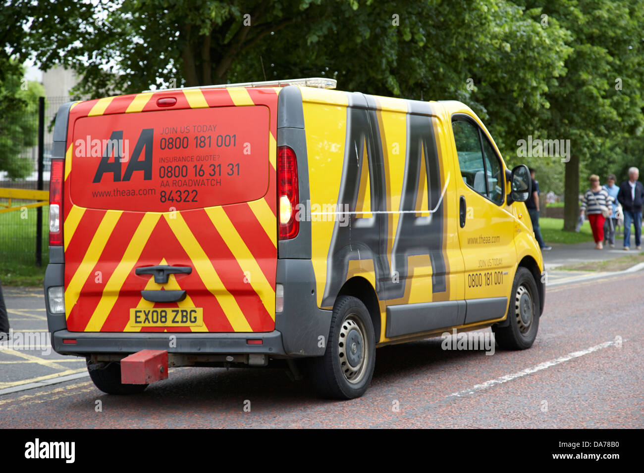 yellow aa recovery vehicle on callout county down northern ireland uk