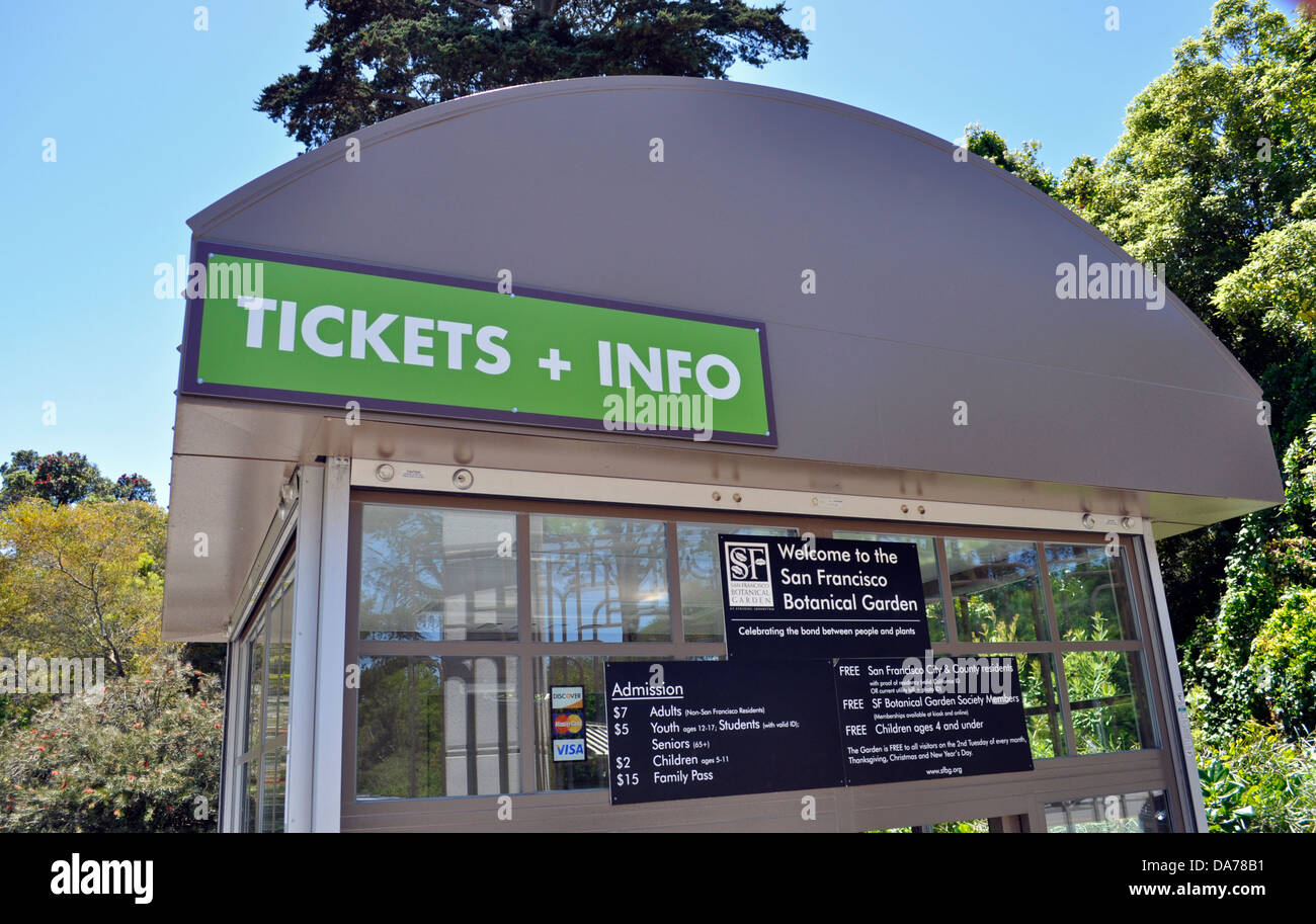 San Francisco Botanical Gardens Entrance Booth In Golden Gate Park