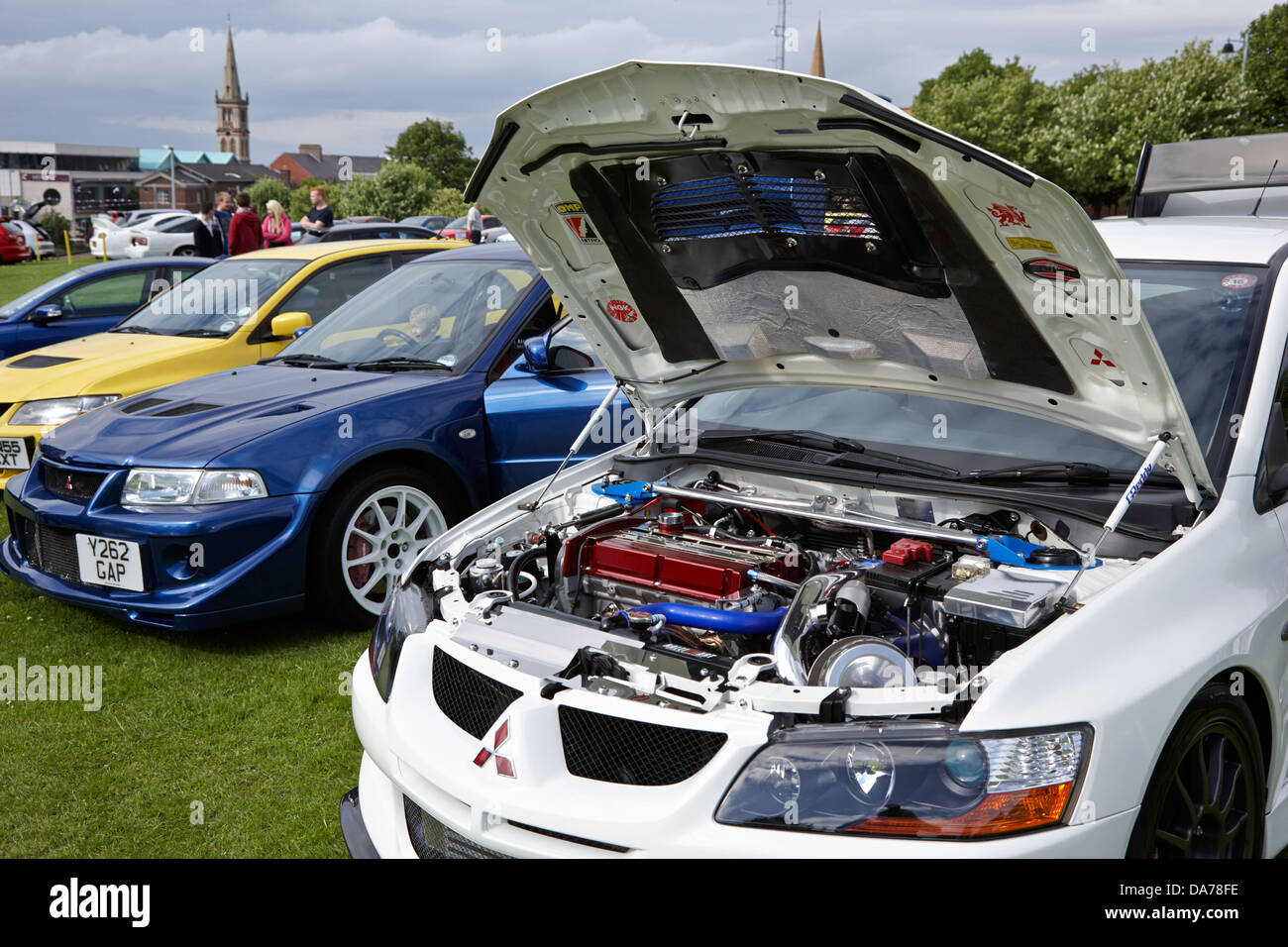 mitsubishi evo modified custom performance car show county down northern ireland uk Stock Photo