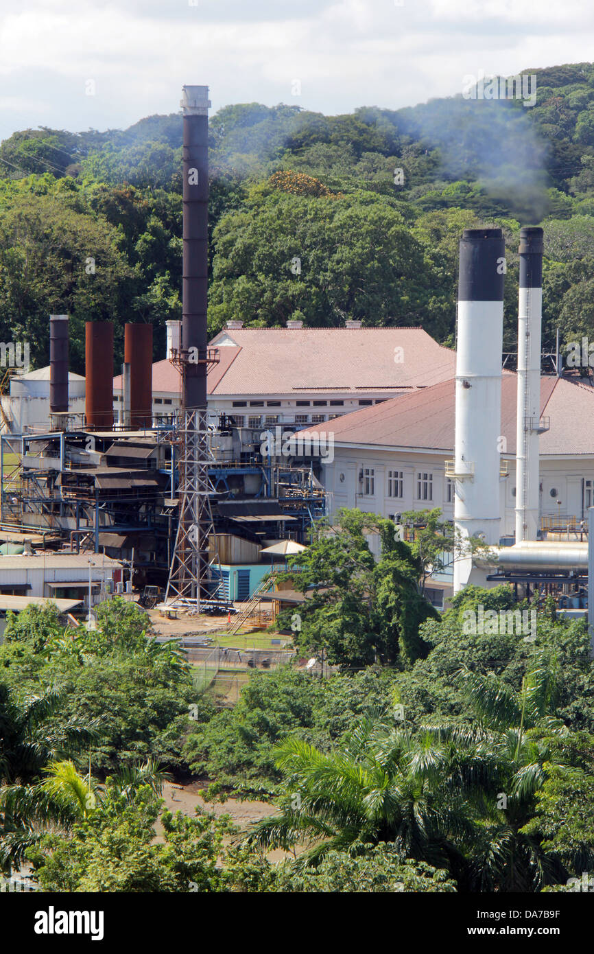 Panama Canal Authority operated power plant at Miraflores Stock Photo