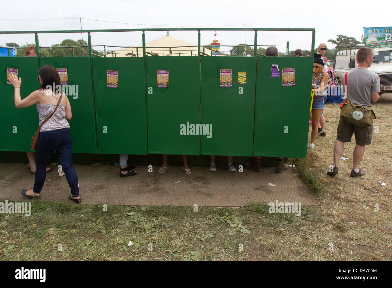 Toilets at the Glastonbury Festival 2013. Stock Photo