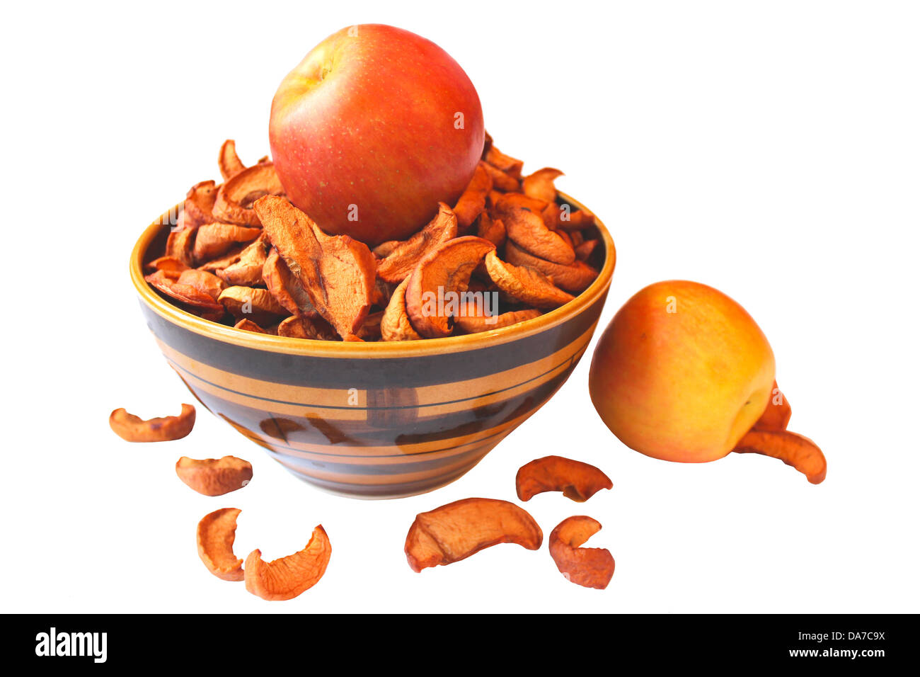 https://c8.alamy.com/comp/DA7C9X/dried-pieces-and-fresh-apples-in-the-plate-isolated-on-the-white-background-DA7C9X.jpg