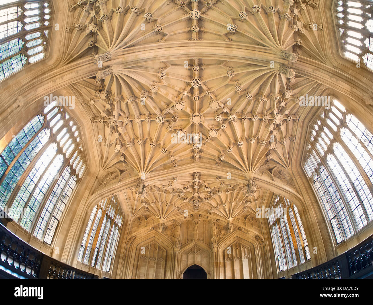 The ceiling of the Divinity School, Bodleian Library, Oxford - fisheye ...