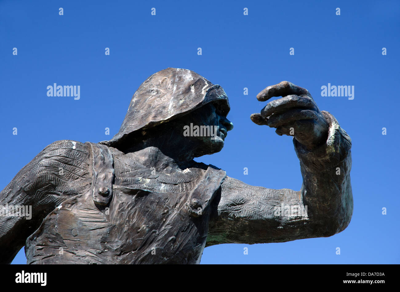 the rescue RNLI statue seahouses harbour northumberland Stock Photo Alamy