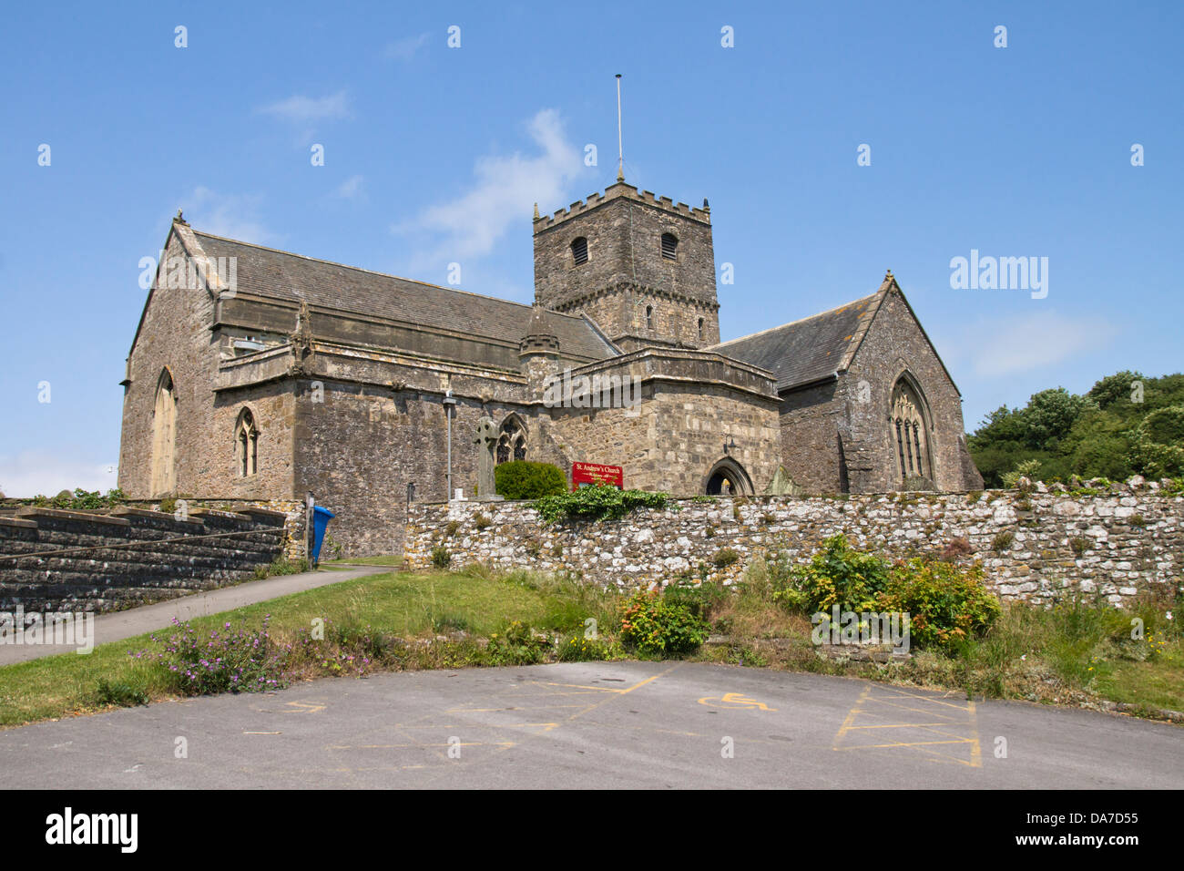 St Andrews Church, Clevedon on the North Somerset coast England. The Location for the TV Crime Drama Broadchurch Stock Photo