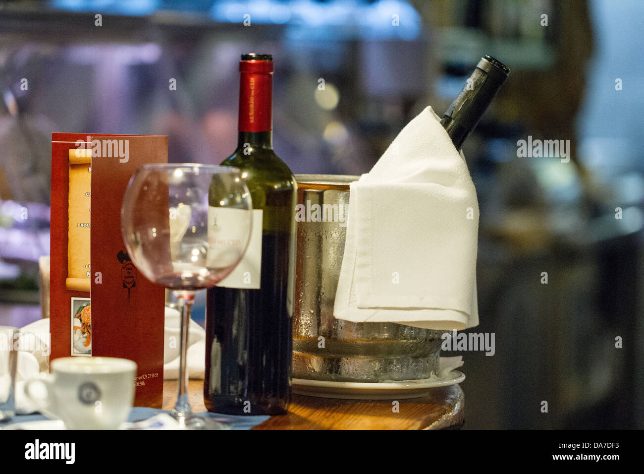 Dinner and wine Stock Photo
