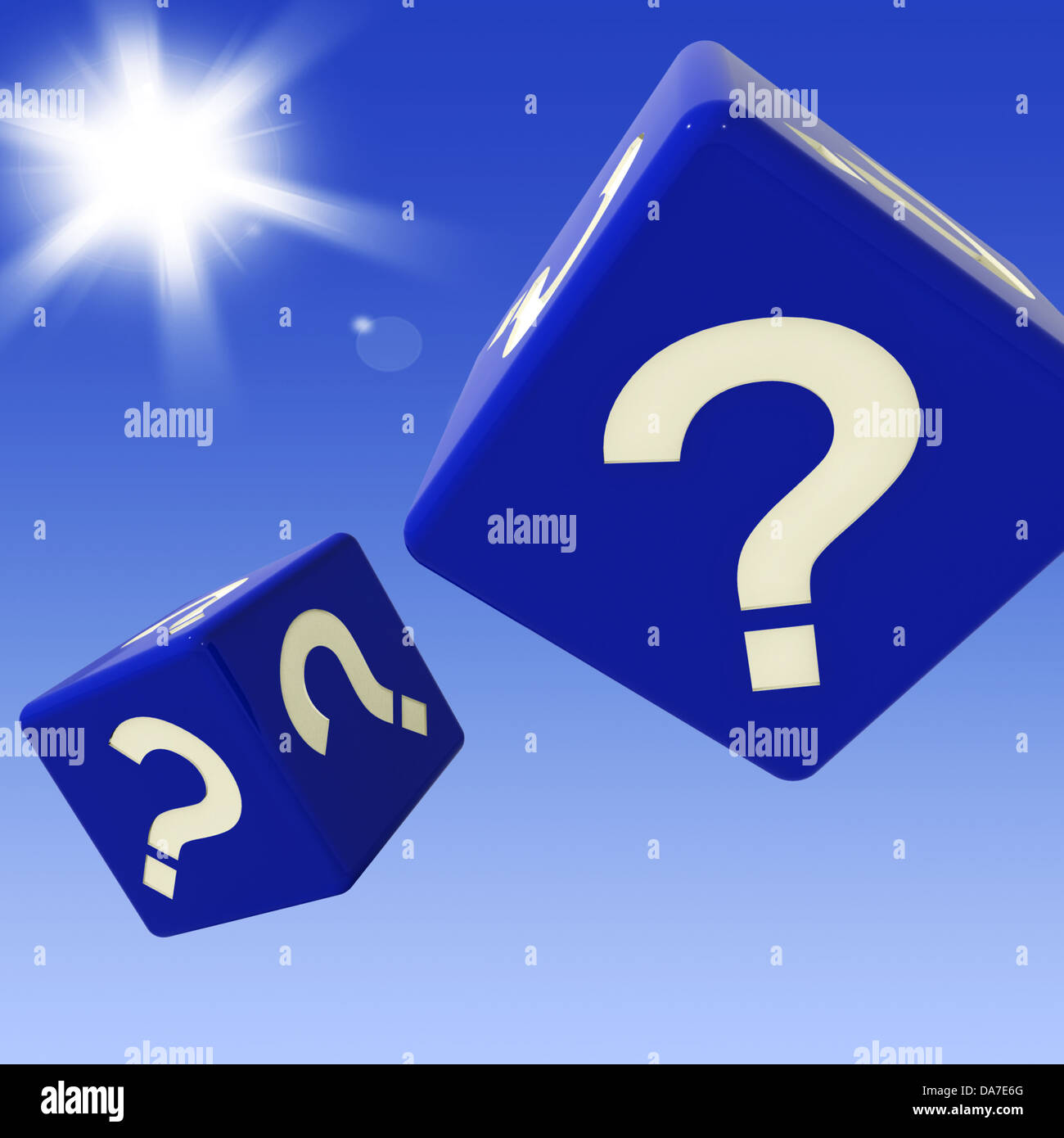 Question Mark Dice Shows Enquiries, Questions And Doubts Stock Photo ...