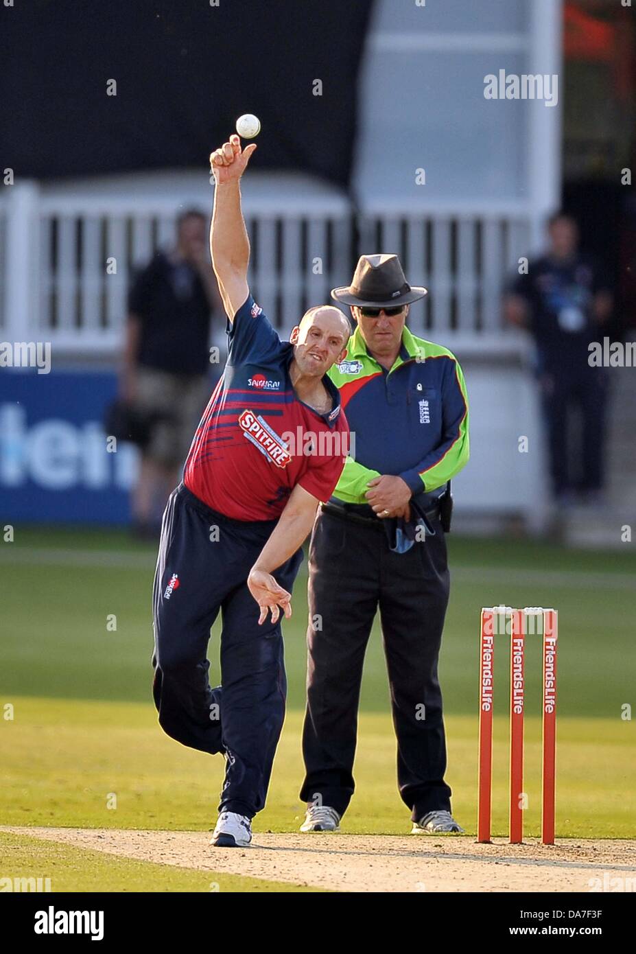 Canterbury, UK. 5th July, 2013. James Tredwell (Kent, Captain). Kent V Essex. Friends Life T20. The Spitfire Ground. St Lawrence. Canterbury. Kent. Credit:  Sport In Pictures/Alamy Live News Stock Photo