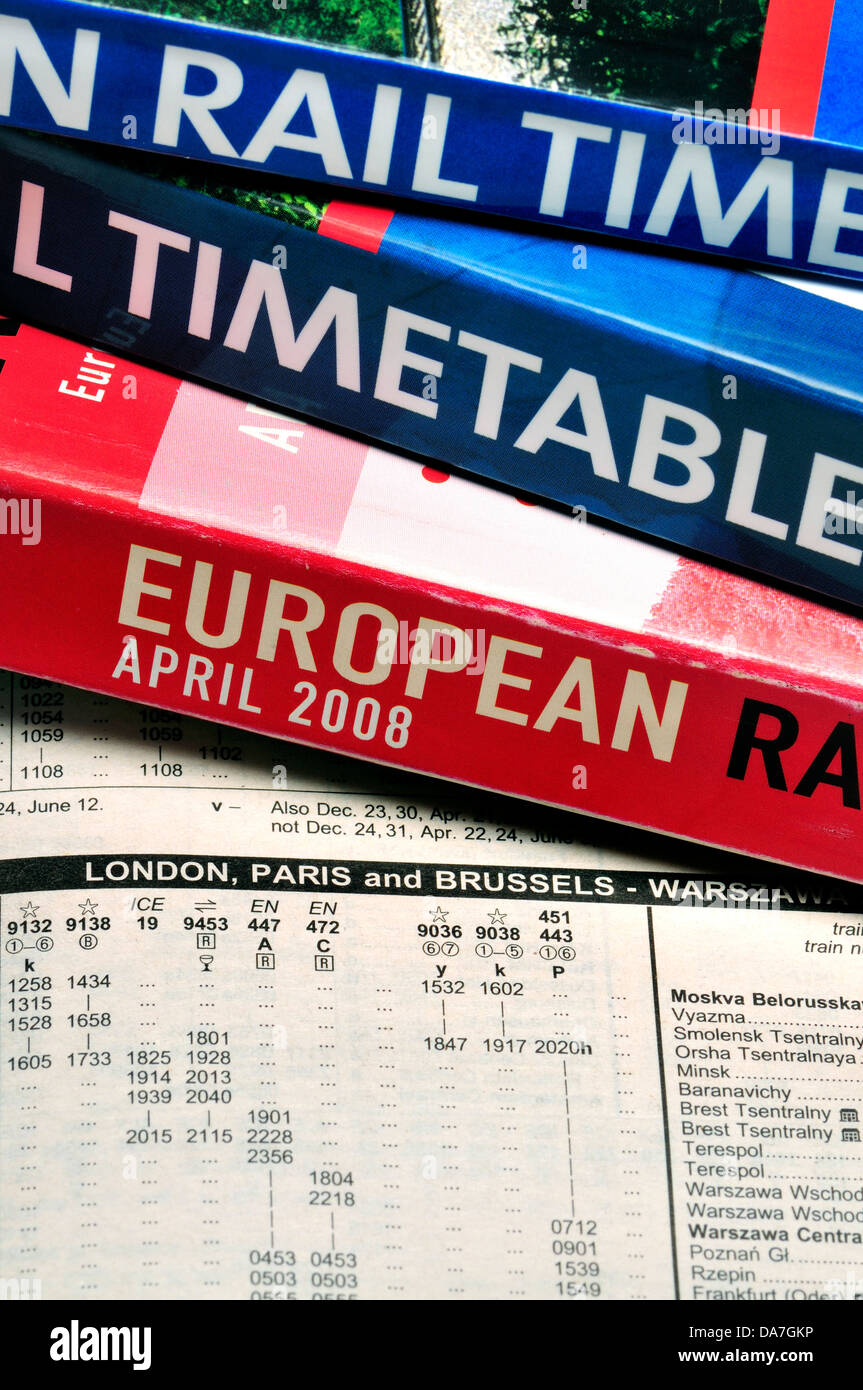 Thomas Cook European Rail Timetables Stock Photo