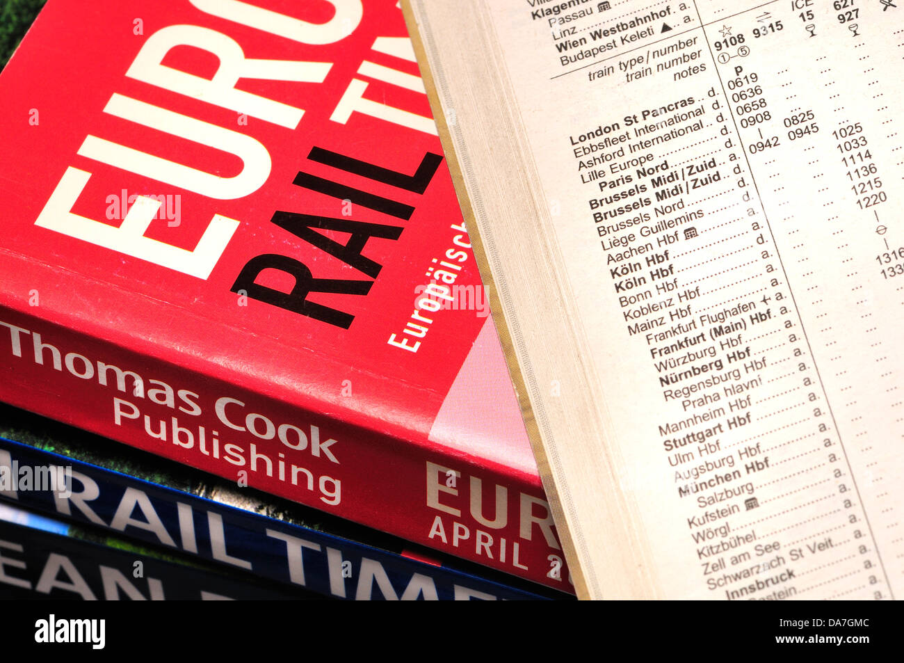 Thomas Cook European Rail Timetable Stock Photo Alamy