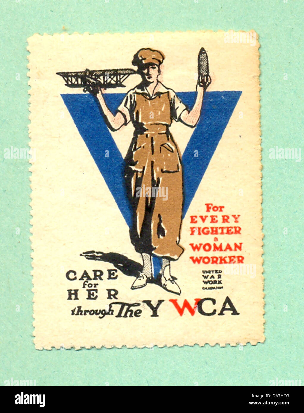 World War One charity sticker for YWCA funds Stock Photo