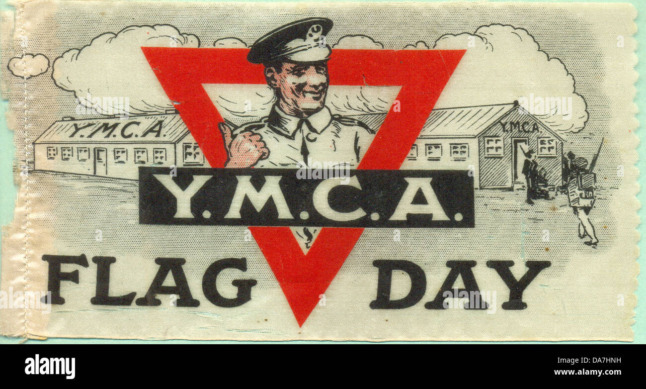World War One YMCA charity silk flag Stock Photo