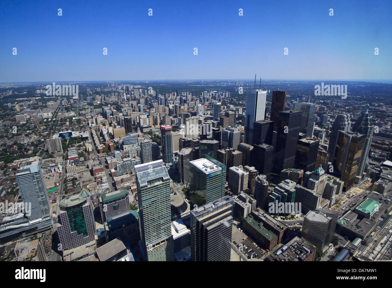 Aerial view of Downtown Toronto Stock Photo