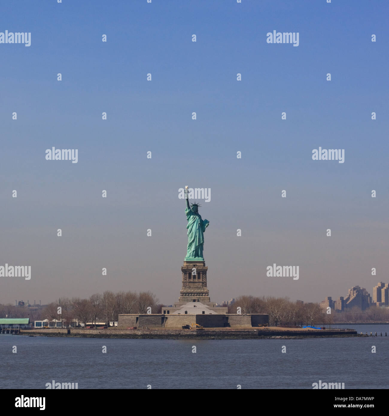 The Statue of Liberty as viewed from the Staten Island Ferry Stock