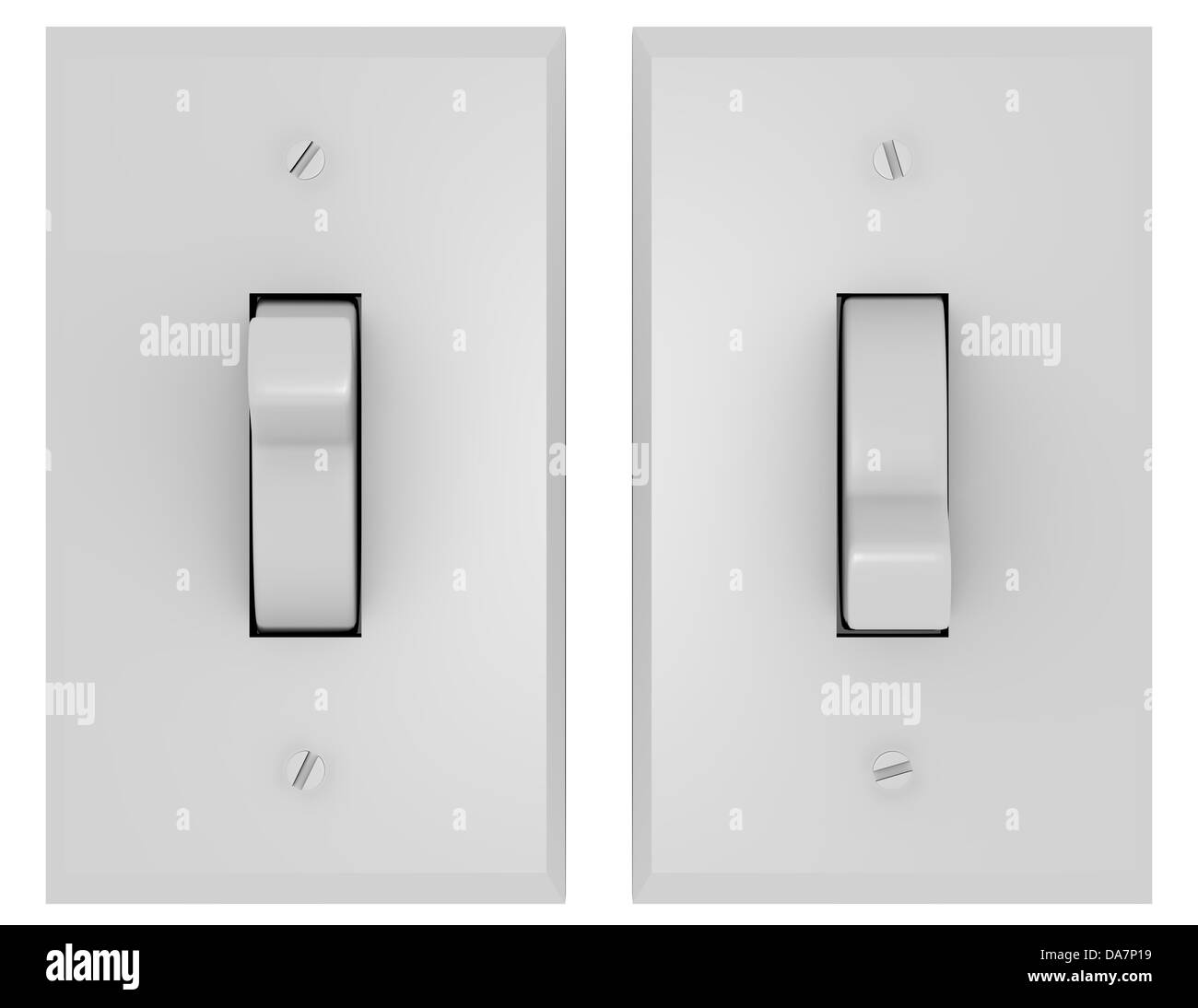 3d Render of a Pair of Light Switches Stock Photo Alamy