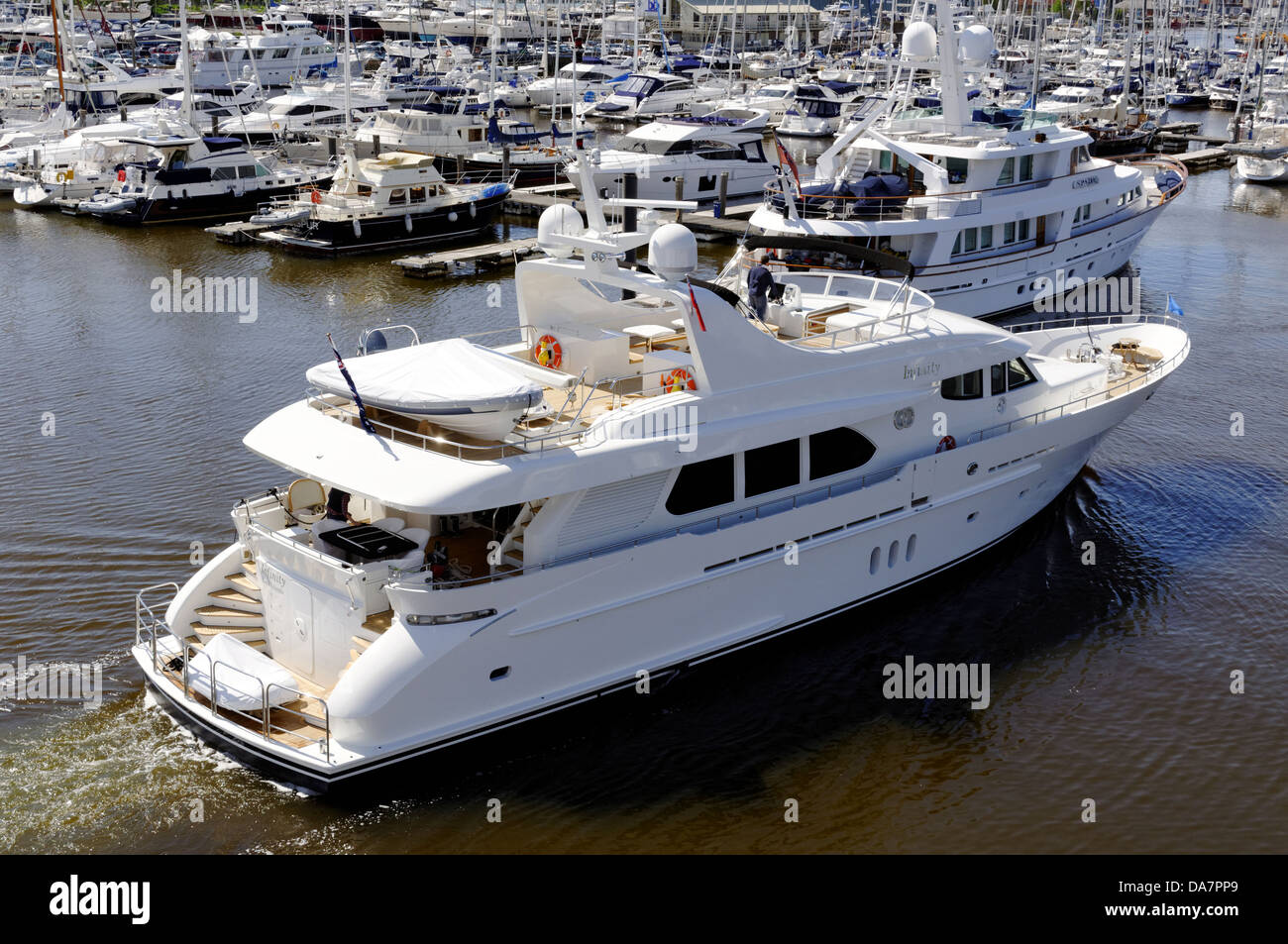 Superyacht, Lymington, Harbor, Lymington, Hampshire, England Stock