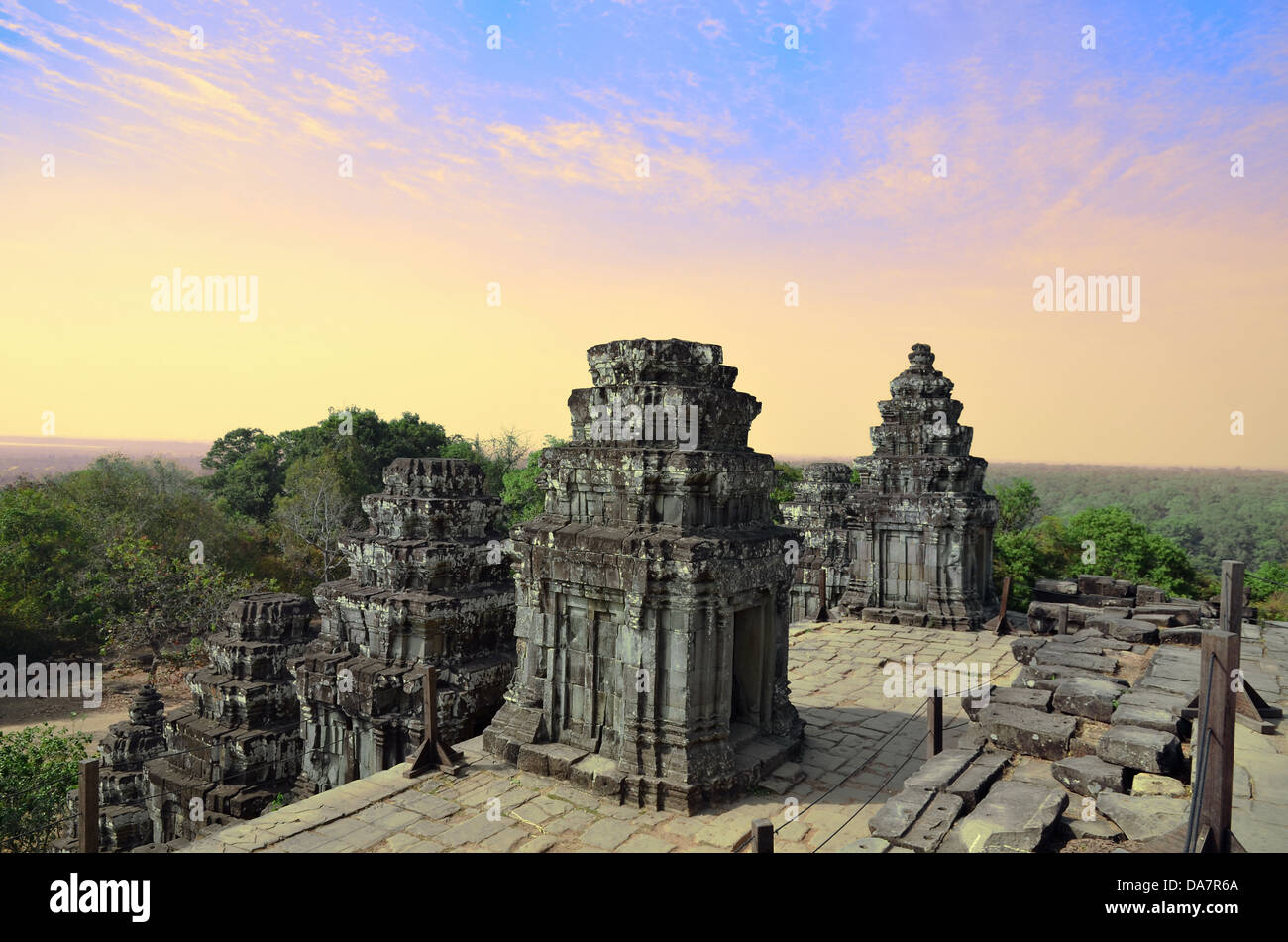 Ancient temple Phnom Bakheng in Angkor Wat Cambodia Stock Photo