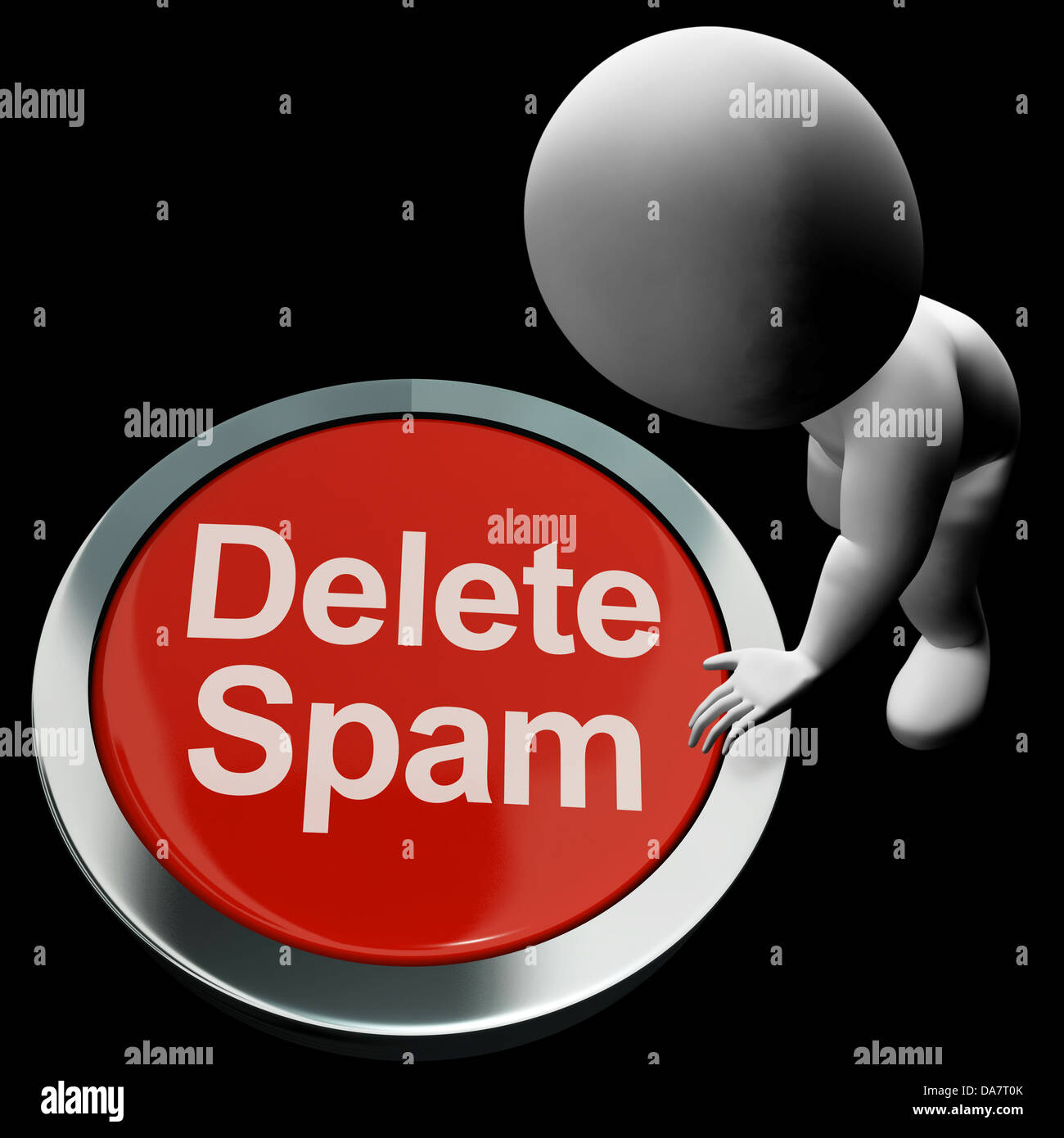 Delete Spam Button Shows Removing Unwanted Junk Email Stock Photo Alamy