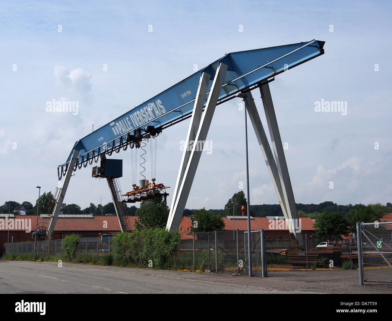 Gantry crane at Vejle harbor Stock Photo