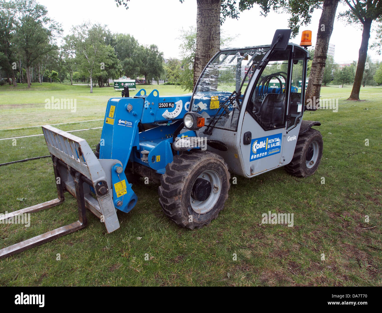 The Genie 625 Agri 2 is a compact telehandler designed for agricultural applications, featuring efficient lifting capabilities and maneuverability for farm operations. Stock Photo