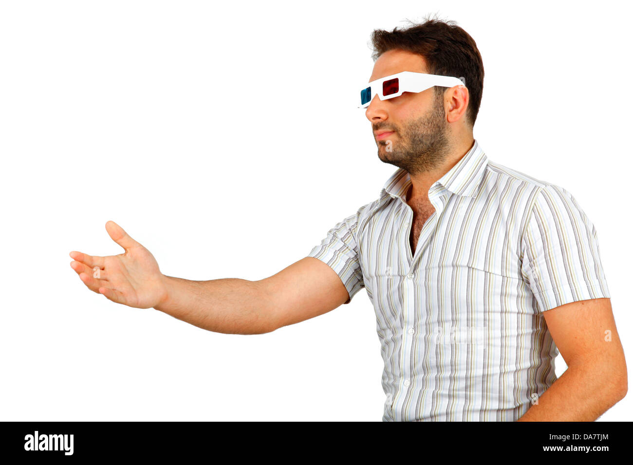 Portrait Of A Young Man Wearing 3d Glasses Stock Photo
