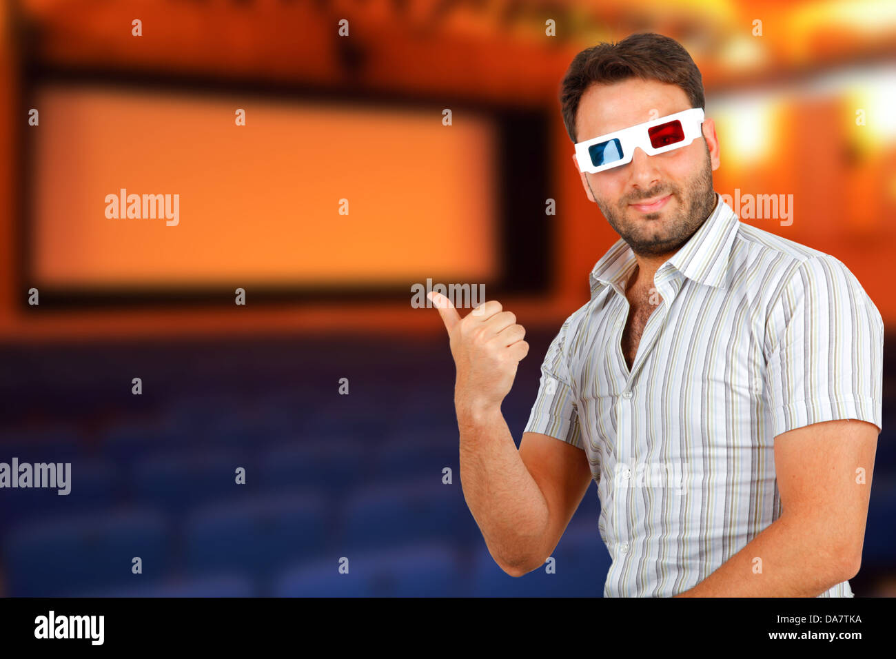 Portrait Of A Young Man Wearing 3d Glasses Stock Photo - Alamy