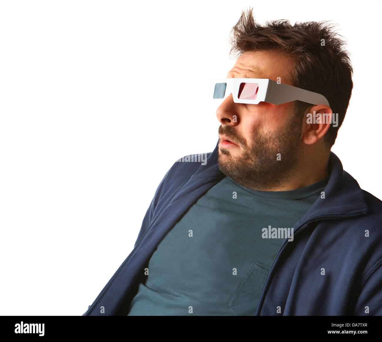 Portrait Of A Young Man Wearing 3d Glasses Stock Photo - Alamy