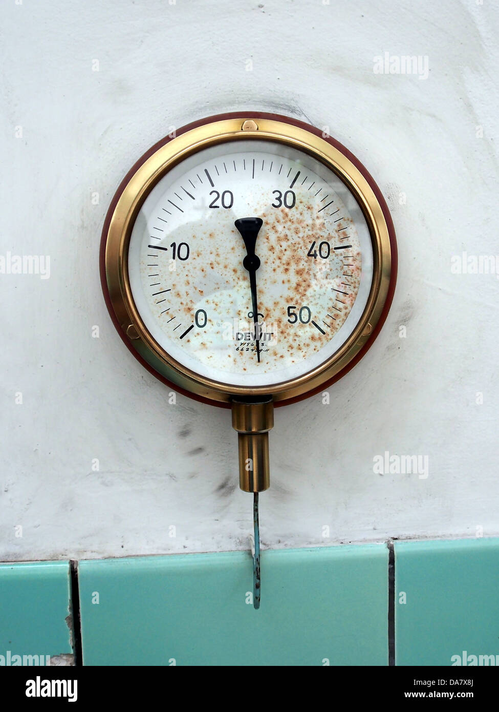 Old DEWIT gauge at the Religiueze Stoommachine Ketelhuis Steyl Stock Photo