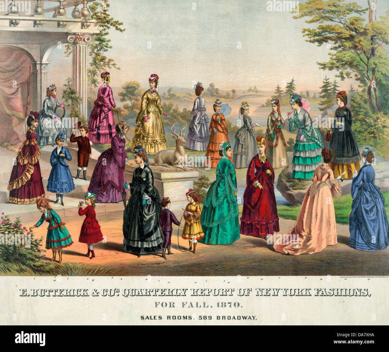 E. Butterick & Co.'s quarterly report of New York fashions, for fall, 1870. Stock Photo