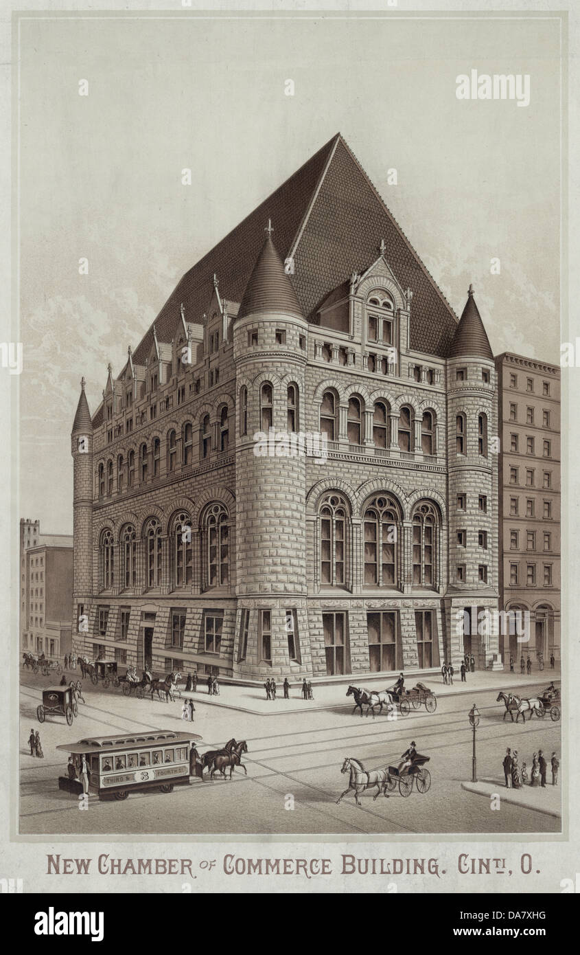 New Chamber of Commerce Building, Cincinnati, Ohio, circa 1900 Stock