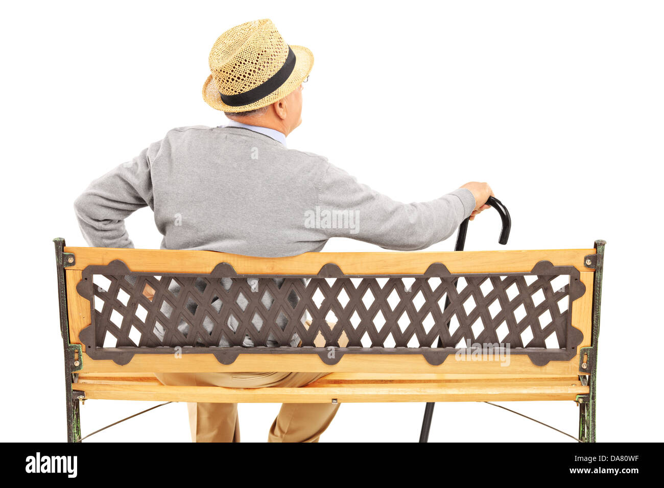 Wooden bench sitting on Cut Out Stock Images & Pictures - Alamy